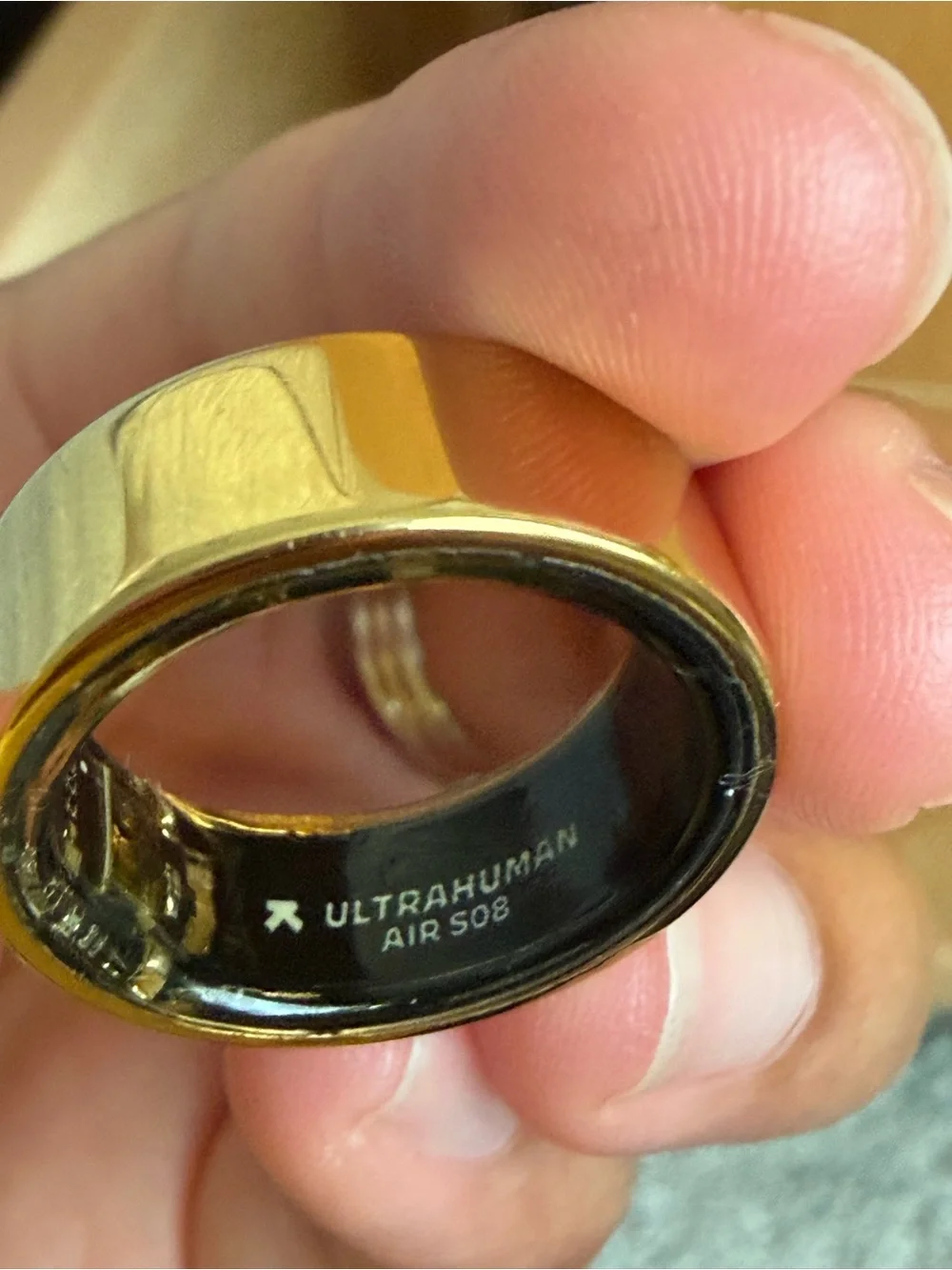 Gold Ultrahuman Air Ring Size 8